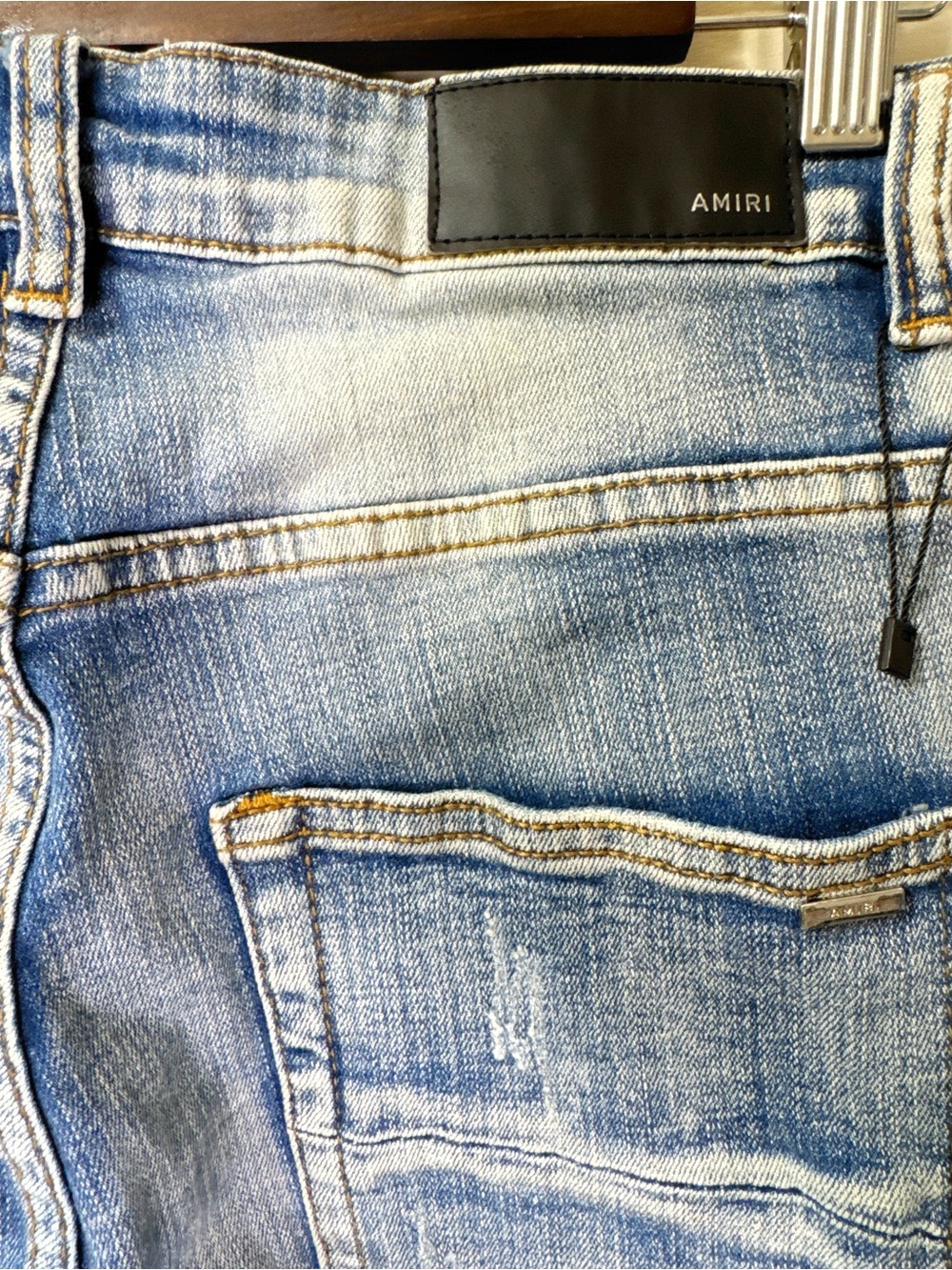 AMIRI MX1 32x30 Light Wash Distressed Skinny Jeans Designer Denim made in USA - Picture 3 of 10